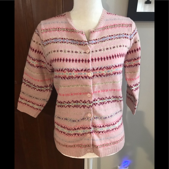 GAP Sweaters - GAP Wool Fair-isle Pink Multi Cardigan. GUC. Sz. M